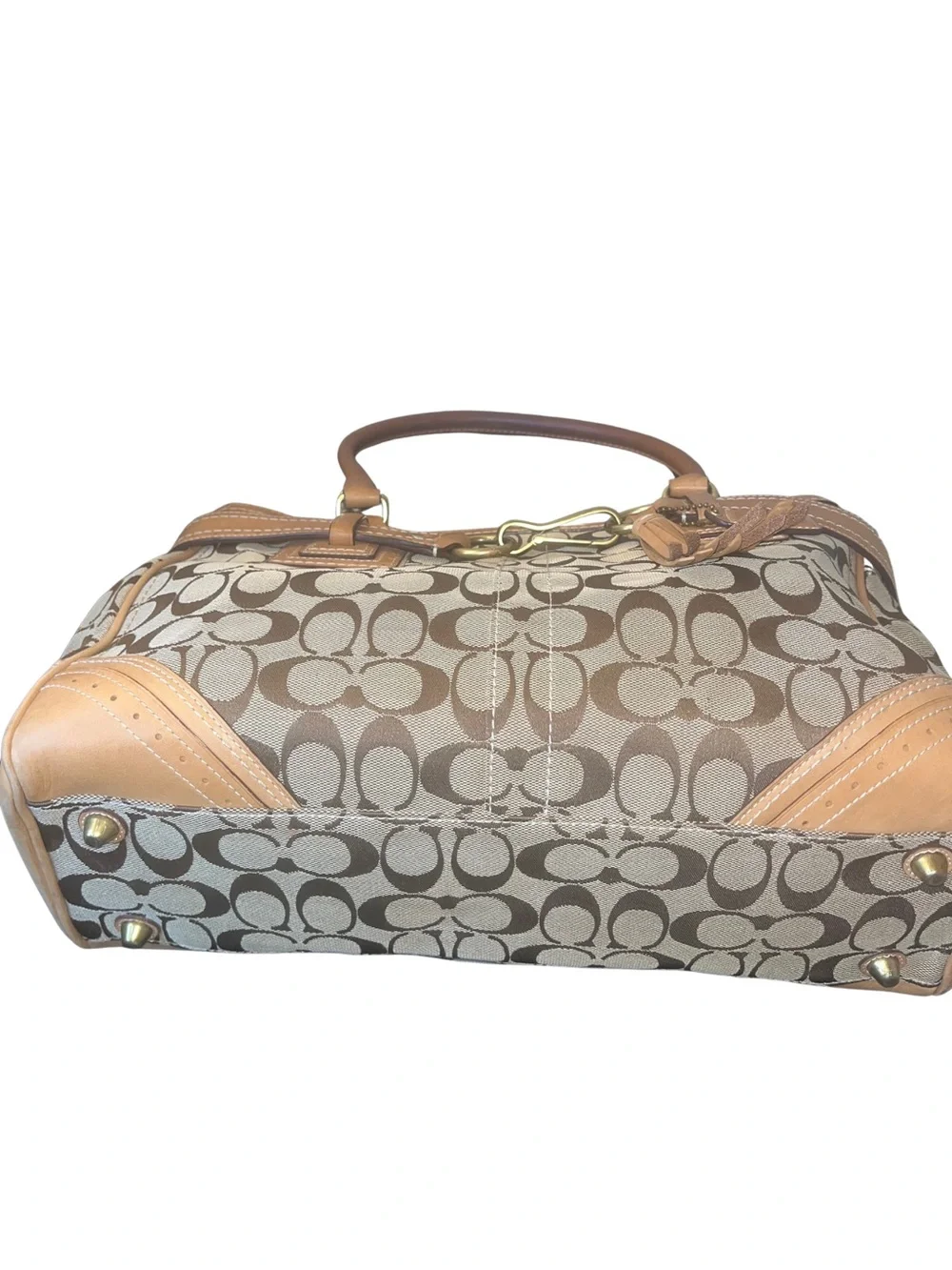 Coach Hampton Vintage Signature Canvas & Leather Shoulder Bag